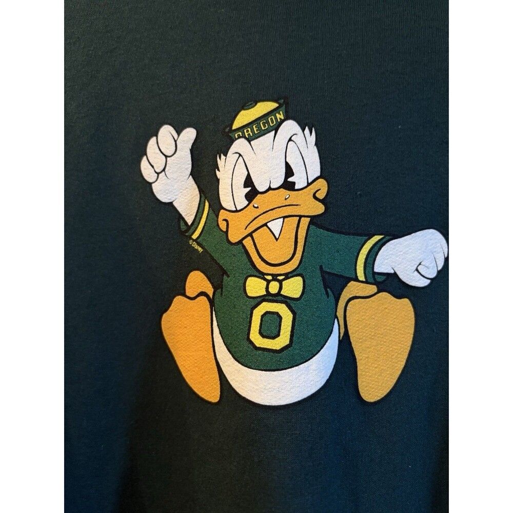 Oregon Ducks Donald Duck Hoodie Youth XL 18-20 Green Pullover Sweatshirt Disney - Picture 2 of 3